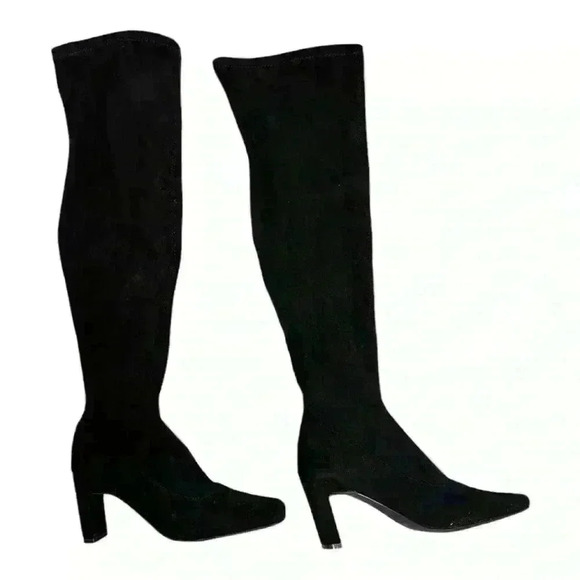 French Connection Charli Over-the-Knee Square Toe Heeled  Boots, Size 7 - Picture 2 of 5